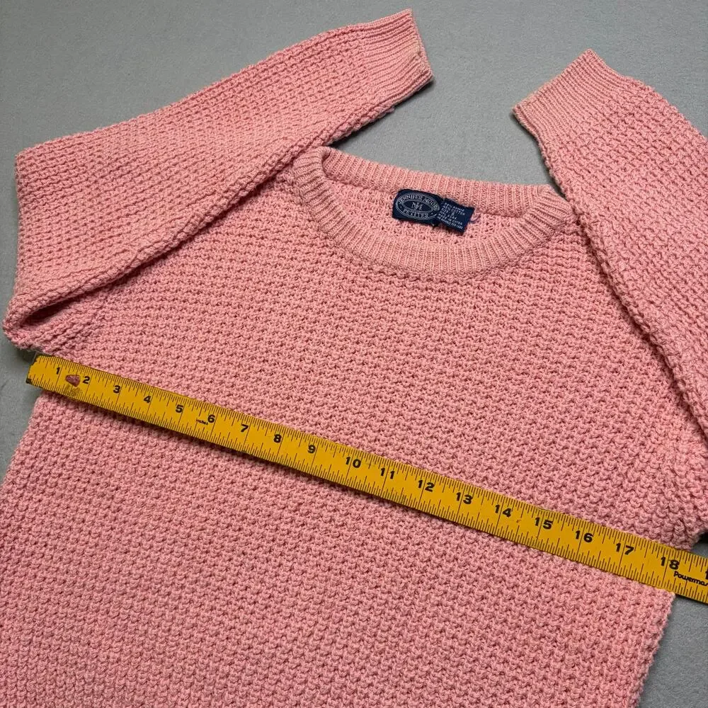 Vintage‎ Newport News Petite Pink Chunky Knit Sweater Womens Small Cottagecore